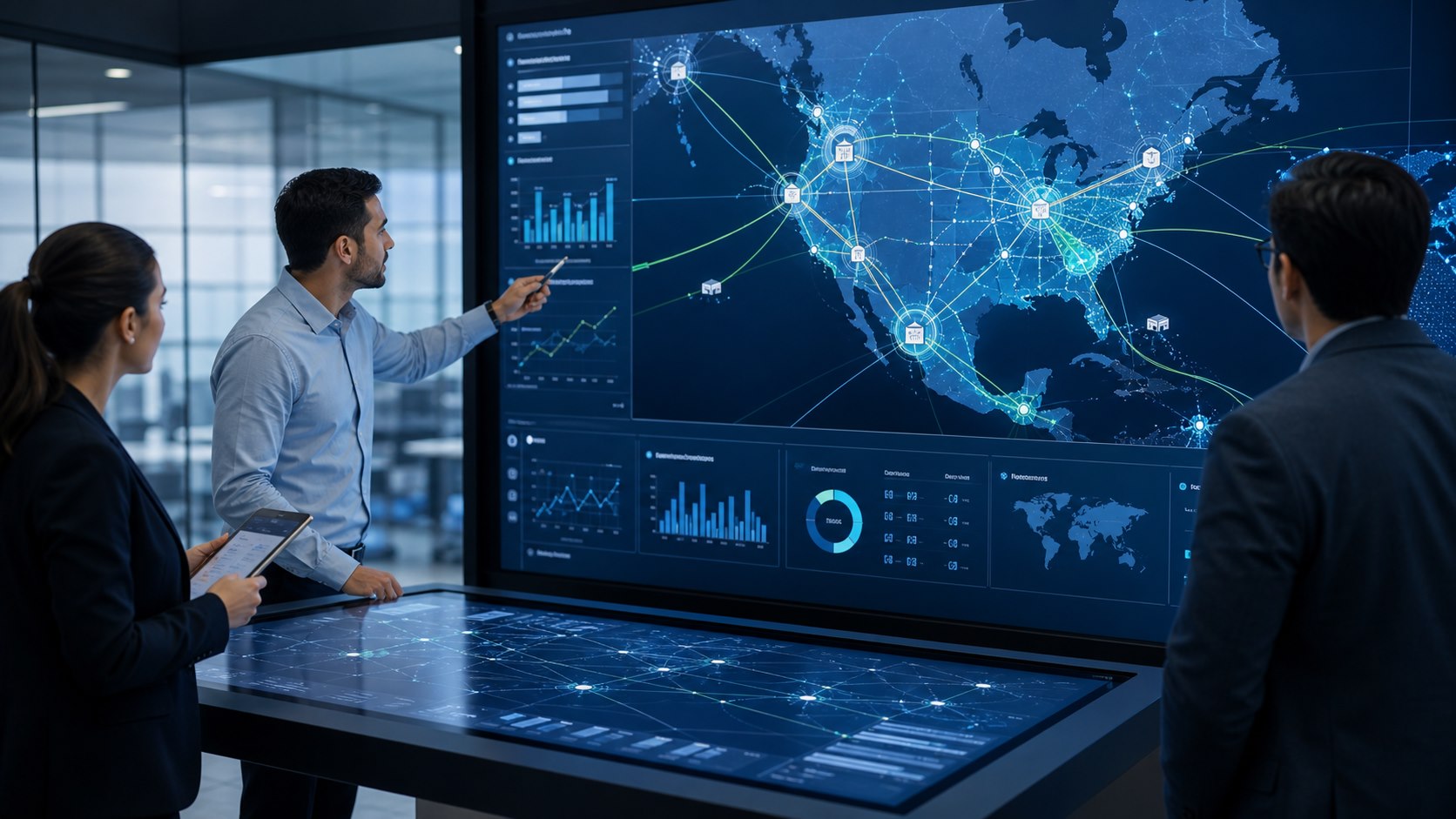 Supply chain network map and logistics planning consulting environment
