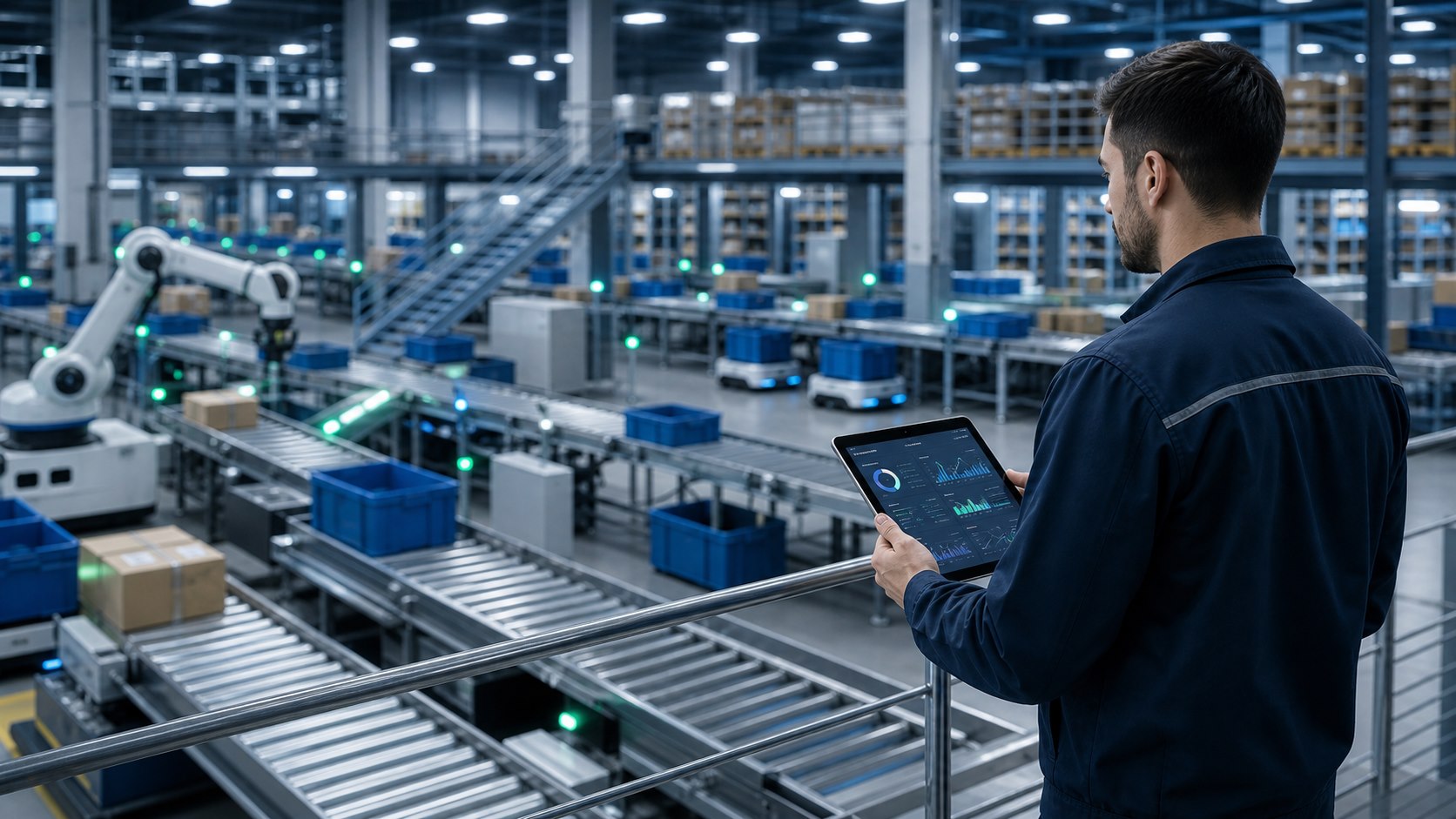 Warehouse automation equipment and operational dashboard